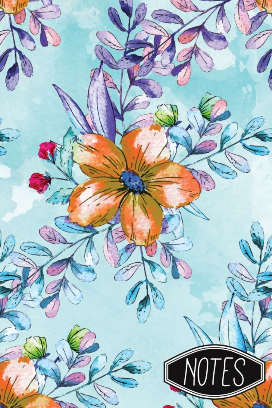 Notes: Watercolor Floral Pattern - 120 Page Notebook