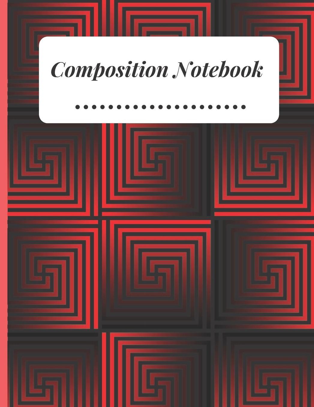 Composition Notebook: Pattern Spiral Maze Pattern Red Composition College Ruled Line paper Notebook Lined Journal / Notebook to write in 120 Pages (6 X 9)