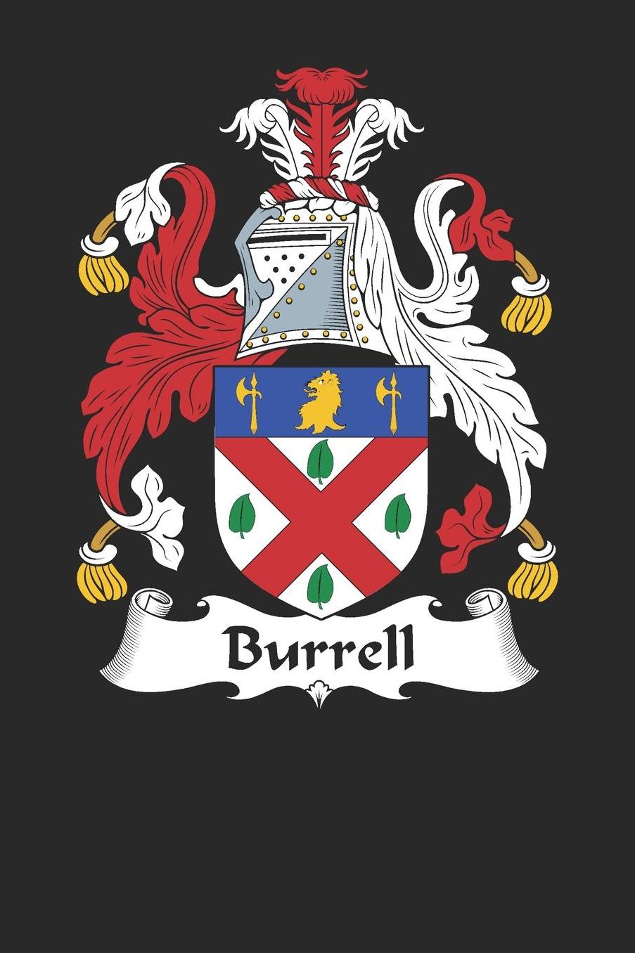 Burrell: Burrell Coat of Arms and Family Crest Notebook Journal (6 x 9 - 100 pages)