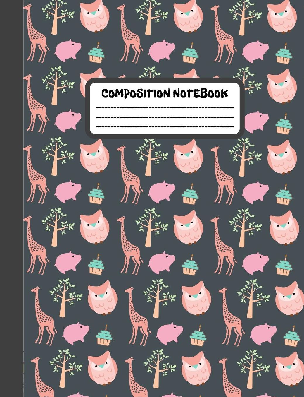 Composition Notebook: Giraffe Pig Owl College Ruled Lined Journal for School