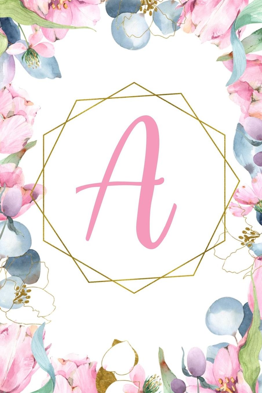 A: Letter A Personalized Pink Monogrammed Notebook Journal