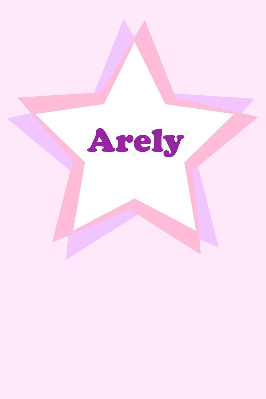 Arely: Personalized Name Journal. Wide Ruled (Lined) Writing Diary, Composition Book. Cute Pink Star Cover for Girls, Kids and Teens