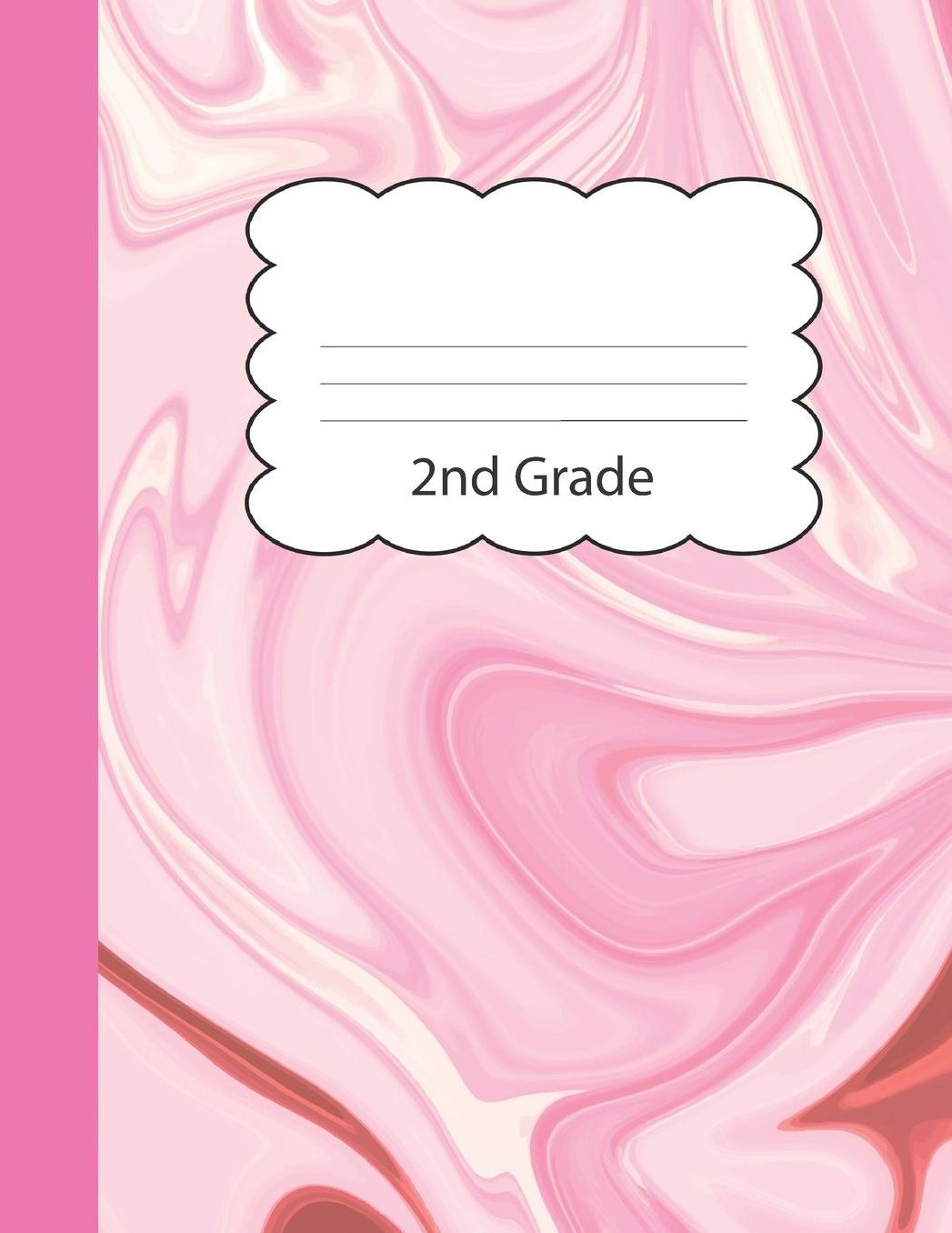 2nd Grade: Cute Large Blank Draw & Write Notebook Half Sketch & Dotted Handwriting Dashed Lined Practice Paper for Girls Pink Marble Paperback Cover Illustrate Drawing & Storytelling Writing Pad Sketchbook