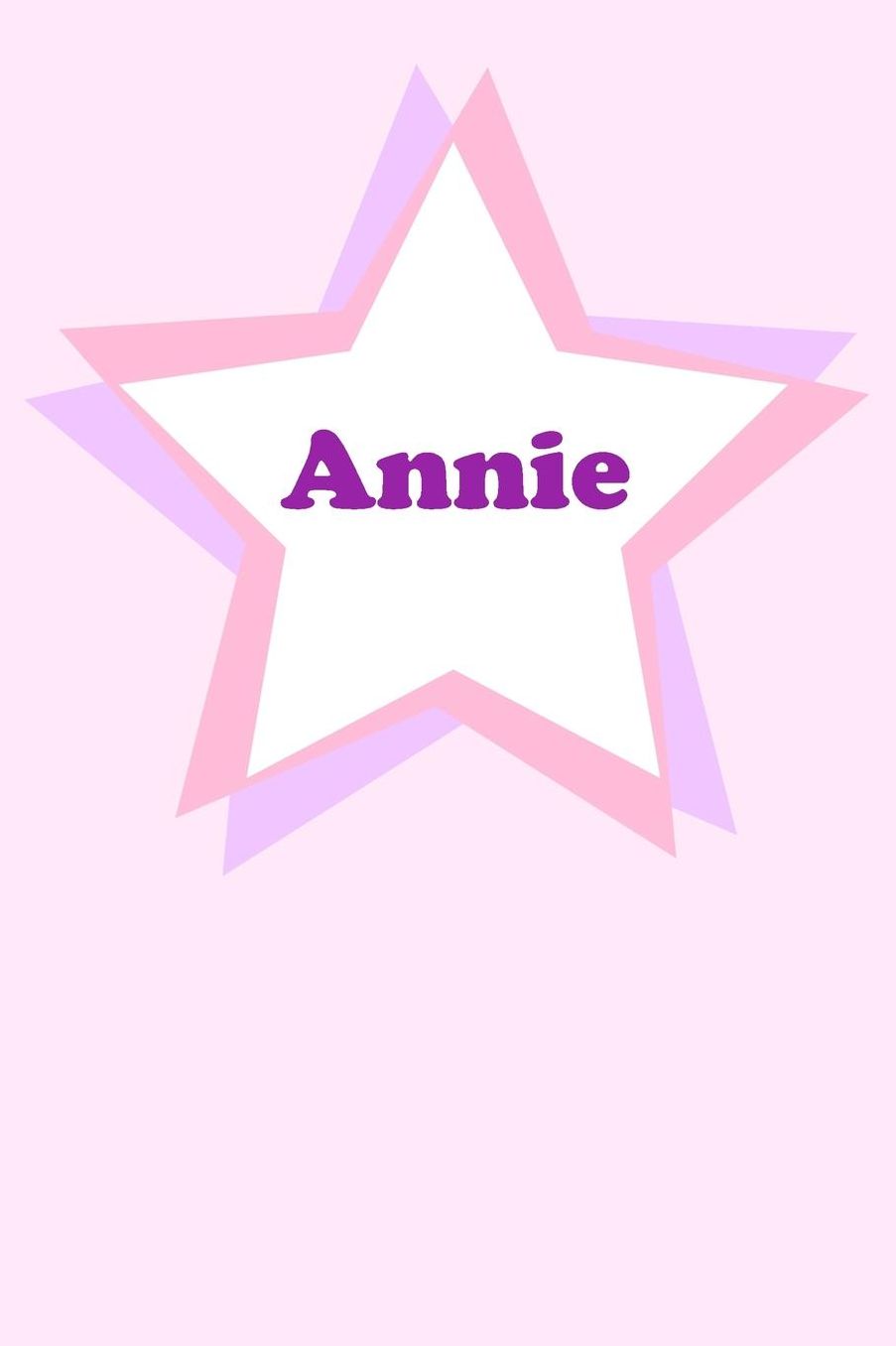 Annie: Personalized Name Journal. Wide Ruled (Lined) Writing Diary, Composition Book. Cute Pink Star Cover for Girls, Kids and Teens