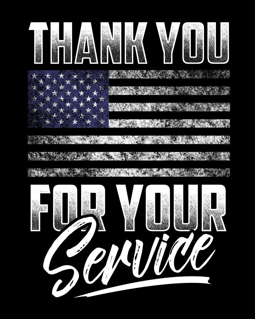 Thank You For Your Service: College Ruled Lined Composition Notebook For Military And Police Family and Friends 100 Pages