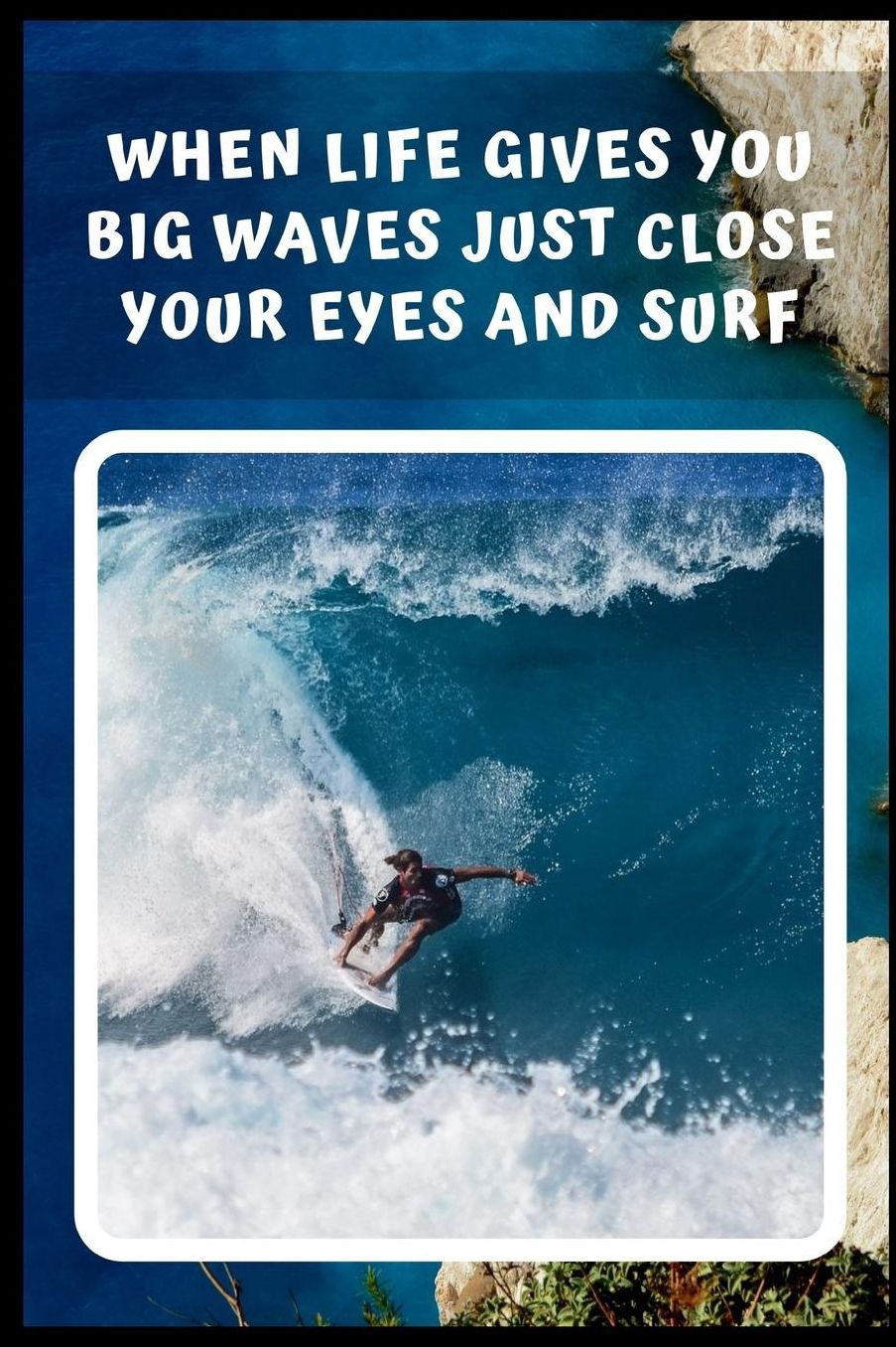 When Life Gives You Big Waves Just Close Your Eyes And Surf: Surfing Novelty Lined Notebook / Journal To Write In Perfect Gift Item (6 x 9 inches)