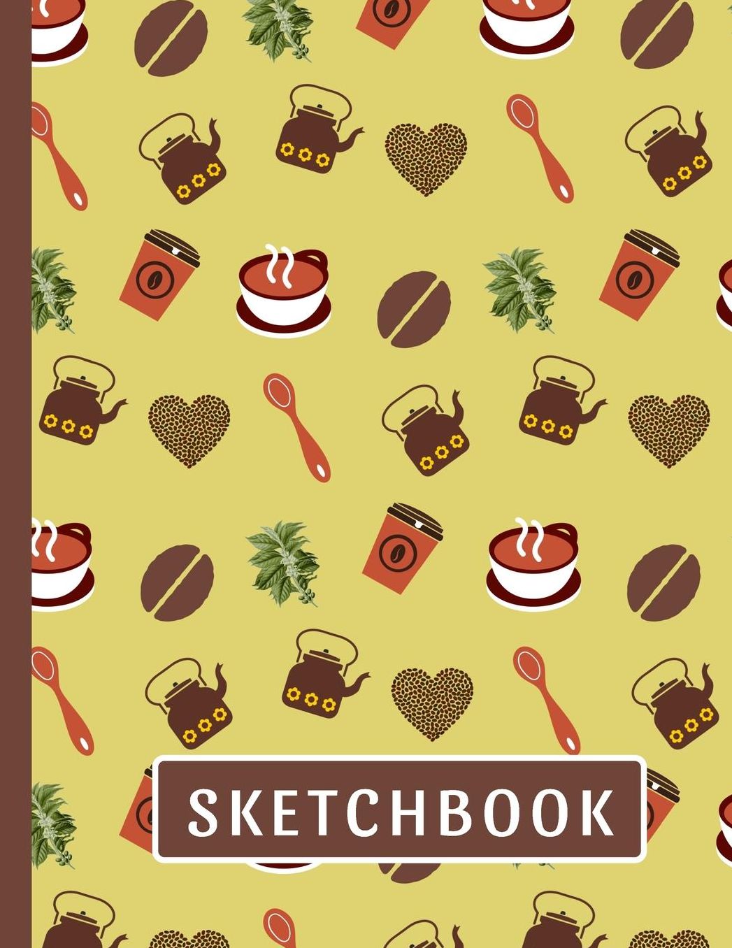 Sketchbook: Cute Coffee Sketchbook: 118+ Pages of 8.5x11 Blank Paper for Drawing, Doodling or Sketching