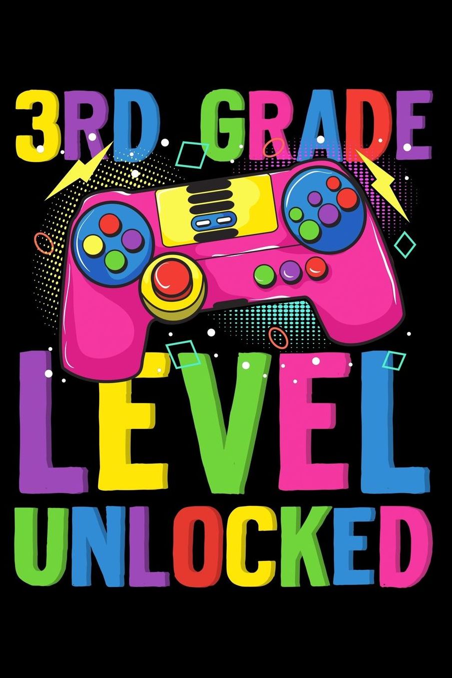 3rd grade level unlocked: Gamer and gaming fans design 120 Page composition Blank Notebook colleg ruled journal for your kids boy or girl to start a happy 1st day of school