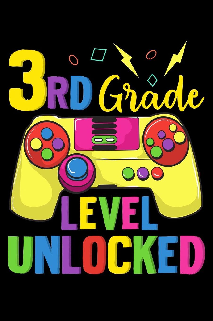 3rd grade level unlocked: Gamer and gaming fans design 120 Page composition Blank Notebook colleg ruled journal for your kids boy or girl to start a happy 1st day of school