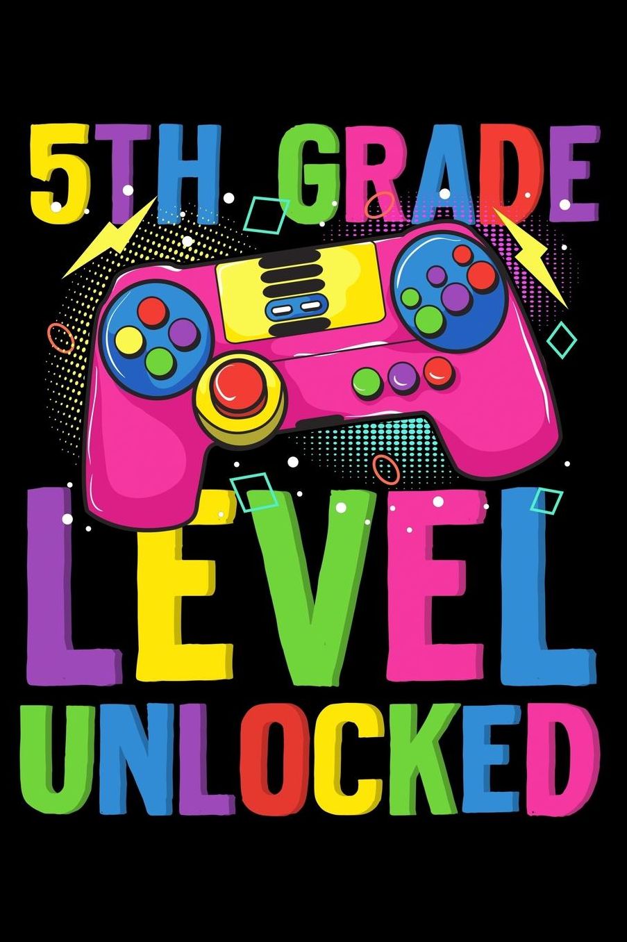 5th grade level unlocked: Gamer and gaming fans design 120 Page composition Blank Notebook colleg ruled journal for your kids boy or girl to start a happy 1st day of school