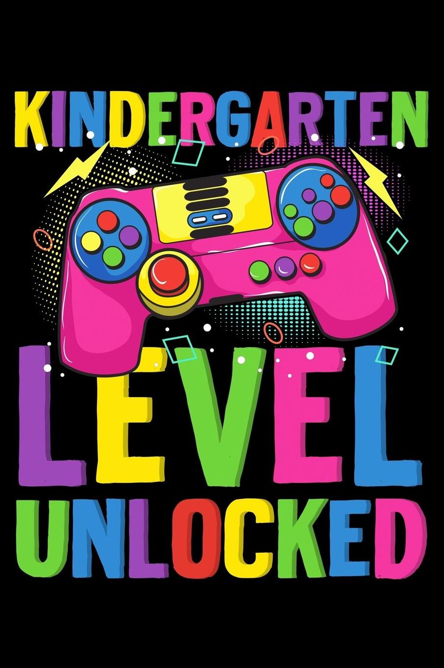 Kindergarten level unlocked: Gamer and gaming fans design 120 Page composition Blank Notebook colleg ruled journal for your kids boy or girl to start a happy 1st day of school