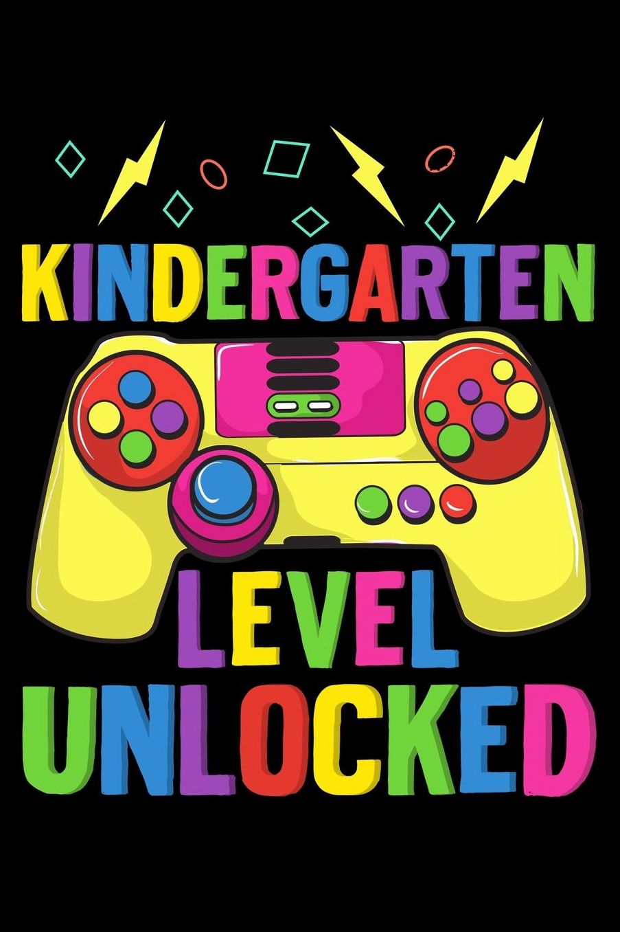 Kindergarten level unlocked: Gamer and gaming fans design 120 Page composition Blank Notebook colleg ruled journal for your kids boy or girl to start a happy 1st day of school