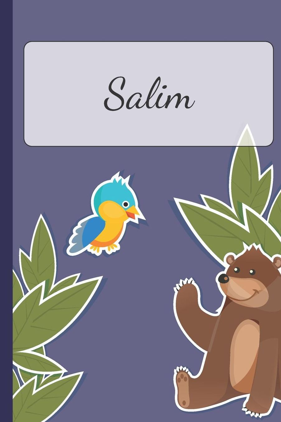 Salim: Personalized Notebooks - Sketchbook for Kids with Name Tag - Drawing for Beginners with 110 Dot Grid Pages - 6x9 / A5 size Name Notebook - Perfect as a Personal Gift - Planner and Journal for kids