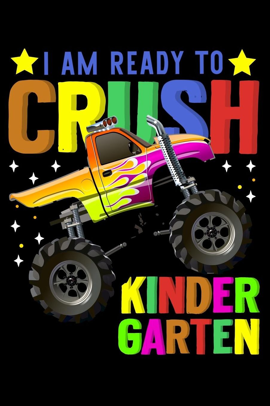 I am ready to crush kindergarten: Monster truck design 120 Page composition Blank Notebook colleg ruled journal for your kids boy or girl to start a happy 1st day of school