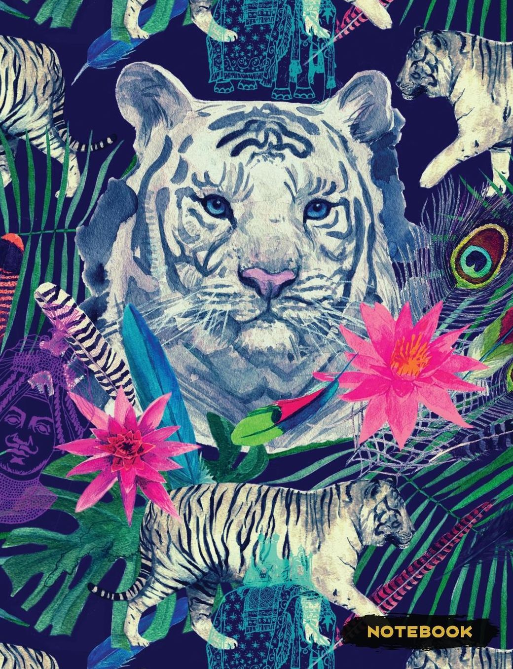 Notebook: Tiger Lined Journal, Composition Notebook, Ruled Lines