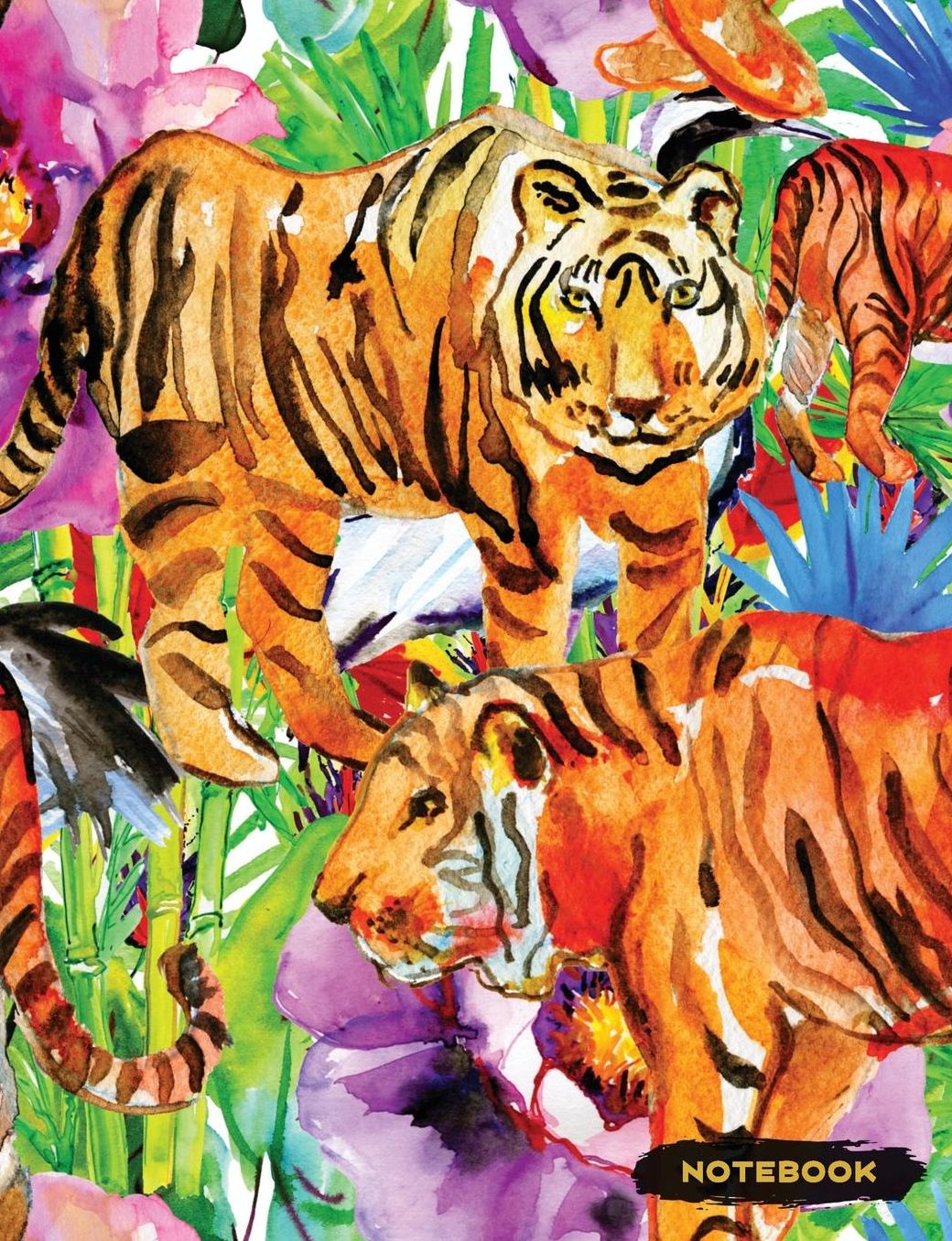 Notebook: Tiger Lined Journal, Composition Notebook, Ruled Lines