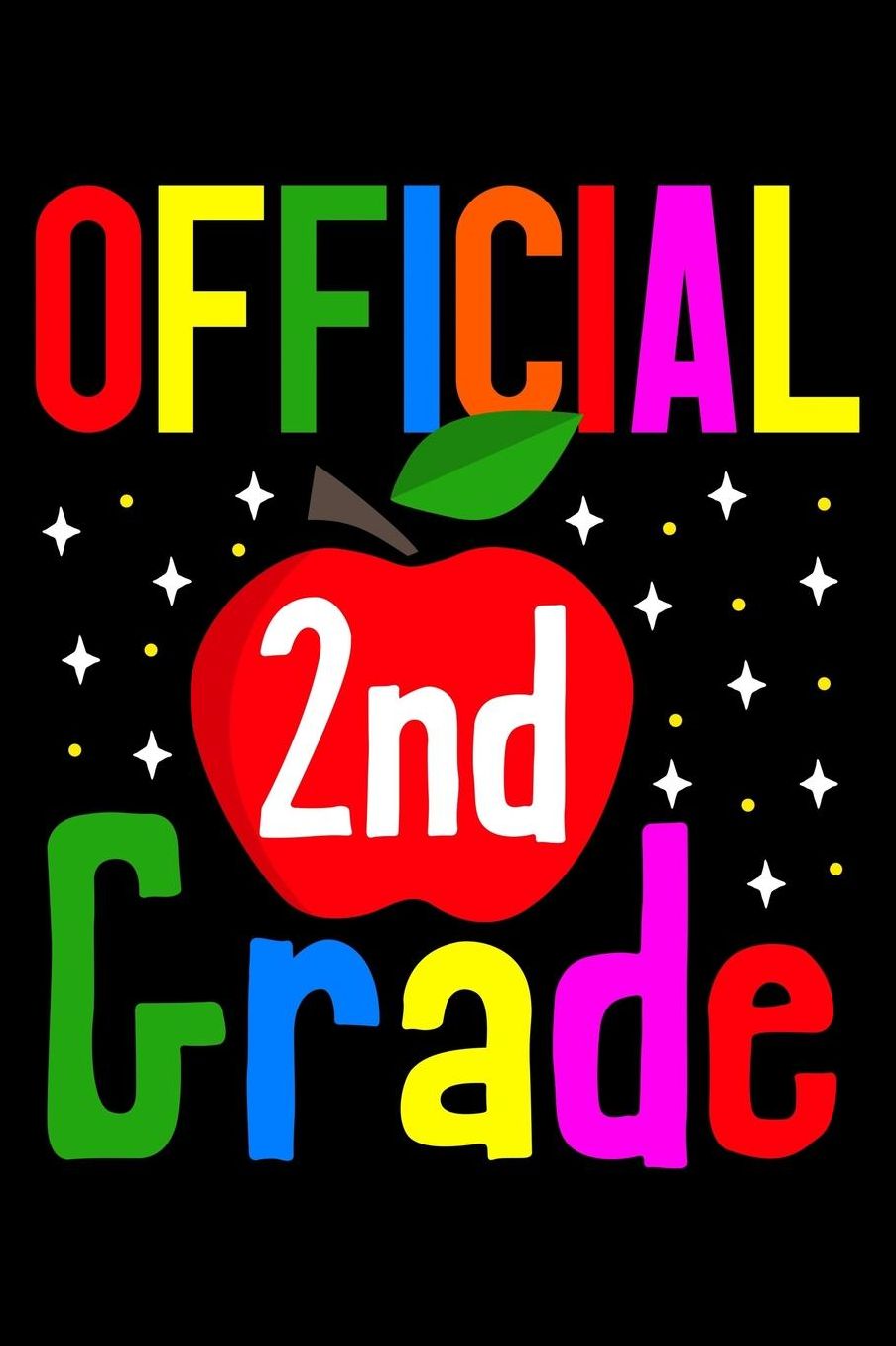 Official 2nd grade: Apples and fruit fans design 120 Page composition Blank Notebook colleg ruled journal for your kids boy or girl to start a happy 1st day of school