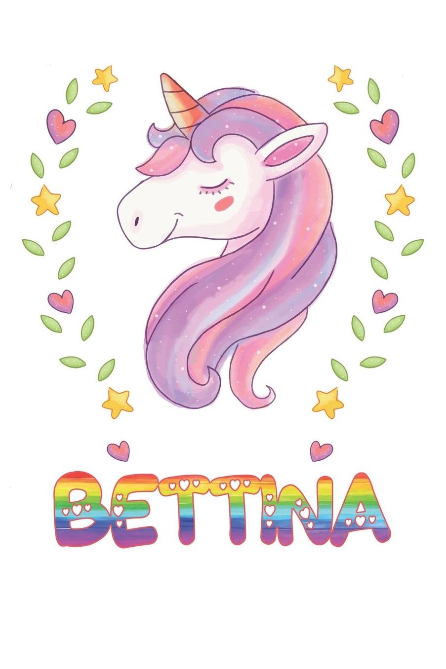 Bettina: Bettina Notebook Journal 6x9 Personalized Gift For Bettina Unicorn Rainbow Colors Lined Paper