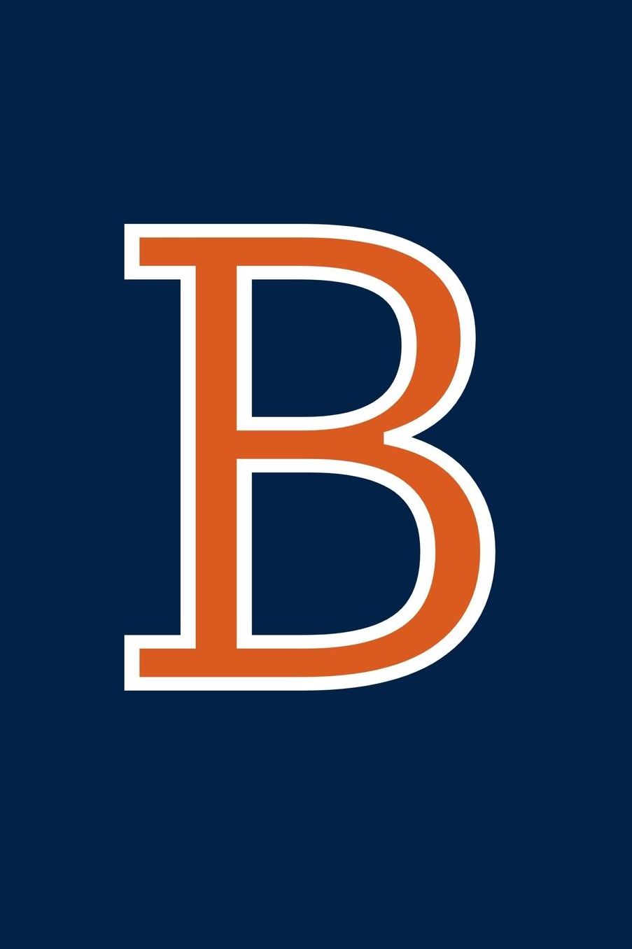B: Monogram Journal A Initial, Writing Composition Notebook or Diary. Navy with Orange Alphabet Letter - 6 x 9 110 College Ruled Blank Lined Pages With Space For Date.