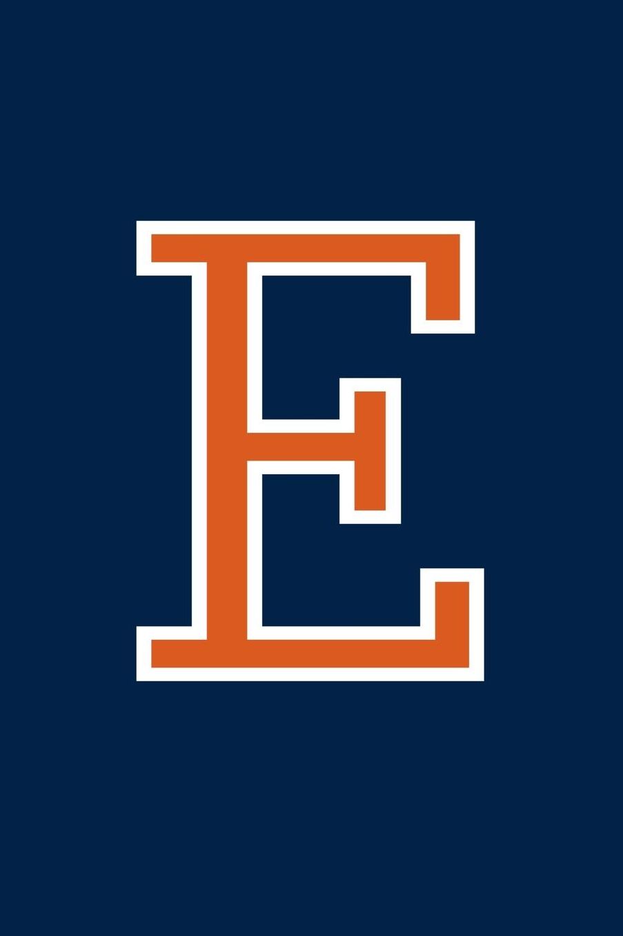 E: Monogram Journal A Initial, Writing Composition Notebook or Diary. Navy with Orange Alphabet Letter - 6 x 9 110 College Ruled Blank Lined Pages With Space For Date.