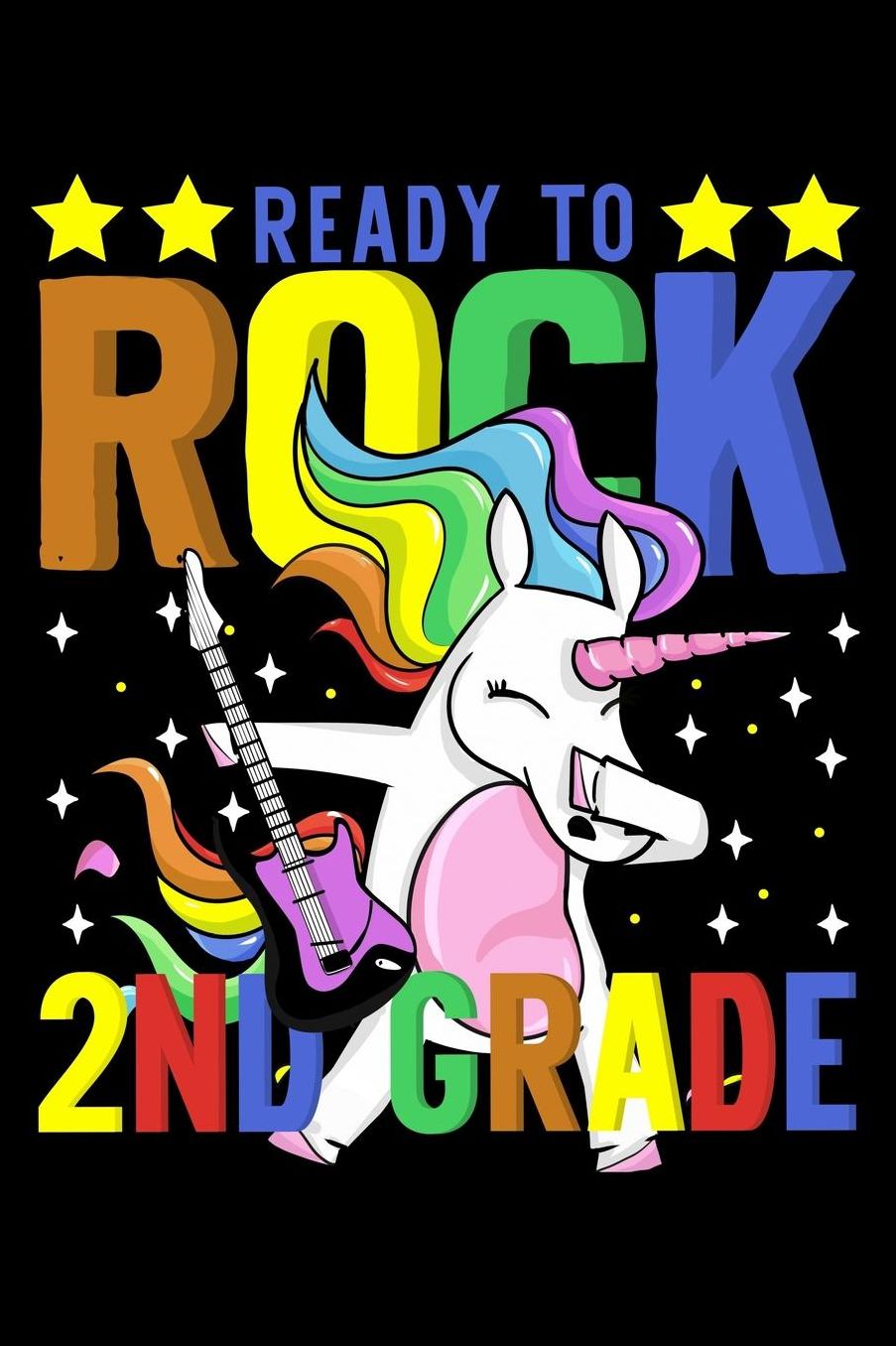 Ready to rock 2nd grade: Unicorn and magical creature fans design 120 Page composition Blank Notebook colleg ruled journal for your kids boy or girl to start a happy 1st day of school