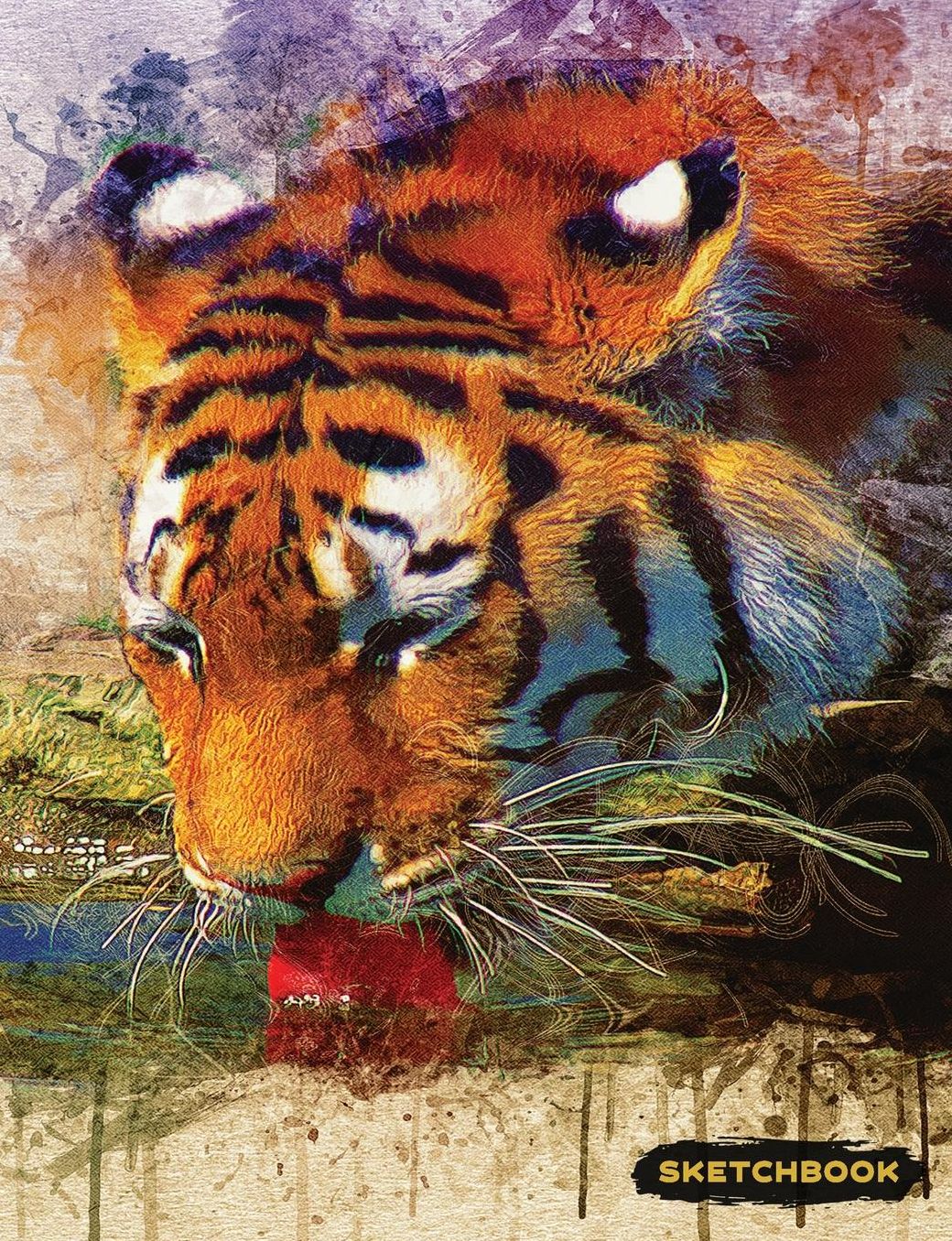 Sketchbook: Tiger Blank Sketch Paper, Creative Artist Drawing Composition Notebook