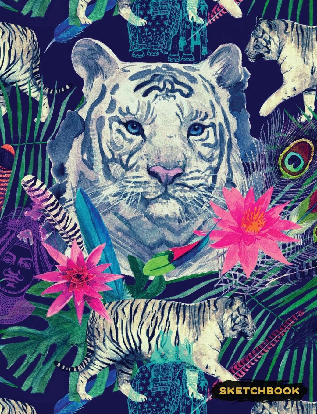 Sketchbook: Tiger Blank Sketch Paper, Creative Artist Drawing Composition Notebook