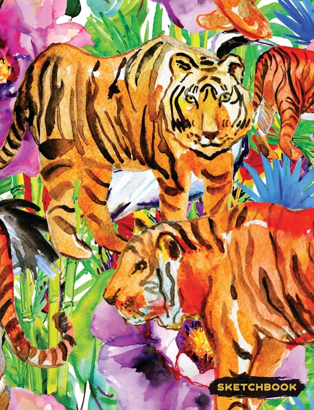 Sketchbook: Tiger Blank Sketch Paper, Creative Artist Drawing Composition Notebook