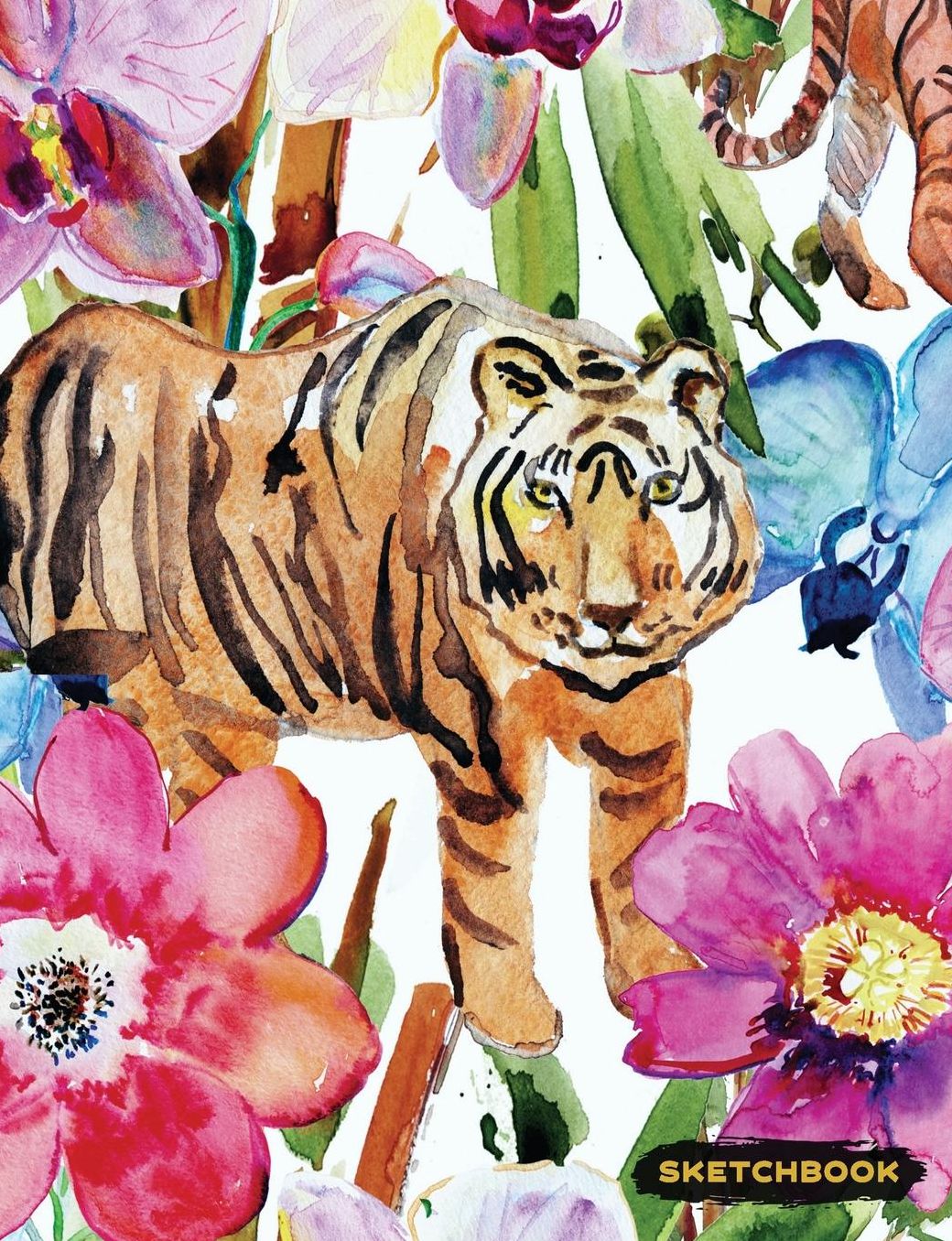 Sketchbook: Tiger Blank Sketch Paper, Creative Artist Drawing Composition Notebook