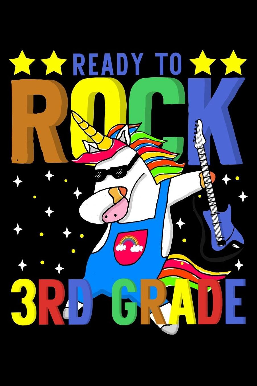 Ready to rock 3rd grade: Unicorn and magical creature fans design 120 Page composition Blank Notebook colleg ruled journal for your kids boy or girl to start a happy 1st day of school