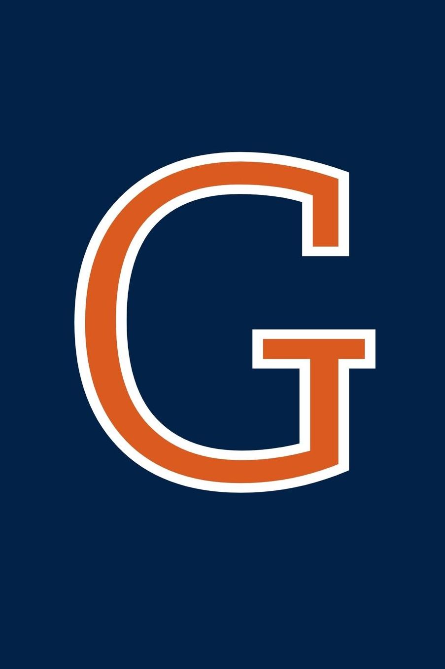 G: Monogram Journal A Initial, Writing Composition Notebook or Diary. Navy with Orange Alphabet Letter - 6 x 9 110 College Ruled Blank Lined Pages With Space For Date.