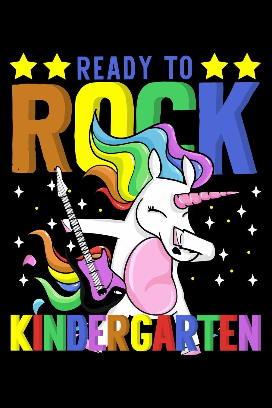 Ready to rock kindergarten: Unicorn and magical creature fans design 120 Page composition Blank Notebook colleg ruled journal for your kids boy or girl to start a happy 1st day of school