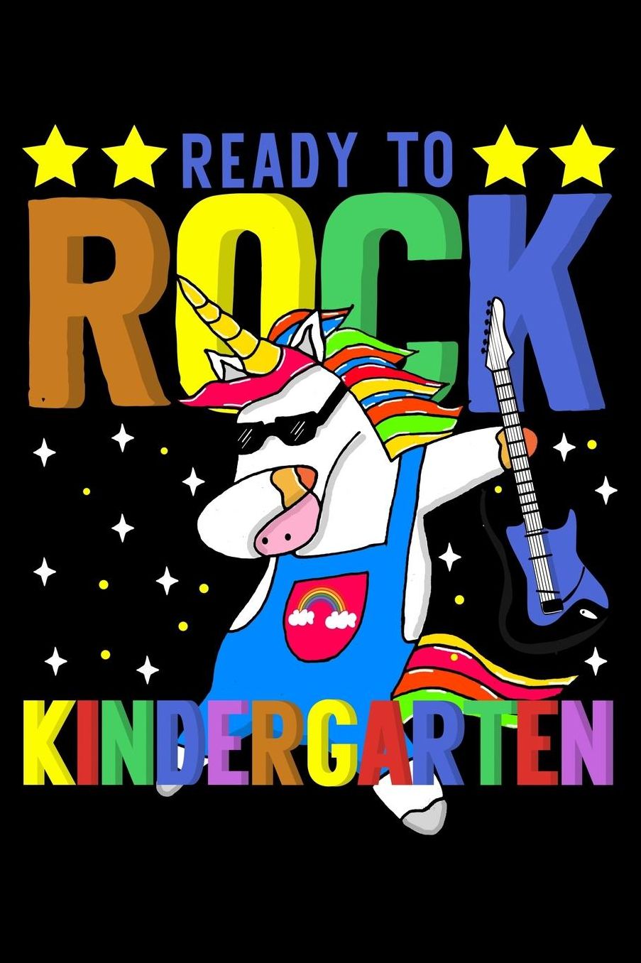 Ready to rock kindergarten: Unicorn and magical creature fans design 120 Page composition Blank Notebook colleg ruled journal for your kids boy or girl to start a happy 1st day of school
