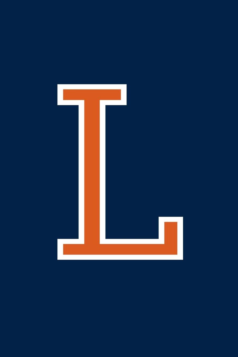 L: Monogram Journal A Initial, Writing Composition Notebook or Diary. Navy with Orange Alphabet Letter - 6 x 9 110 College Ruled Blank Lined Pages With Space For Date.