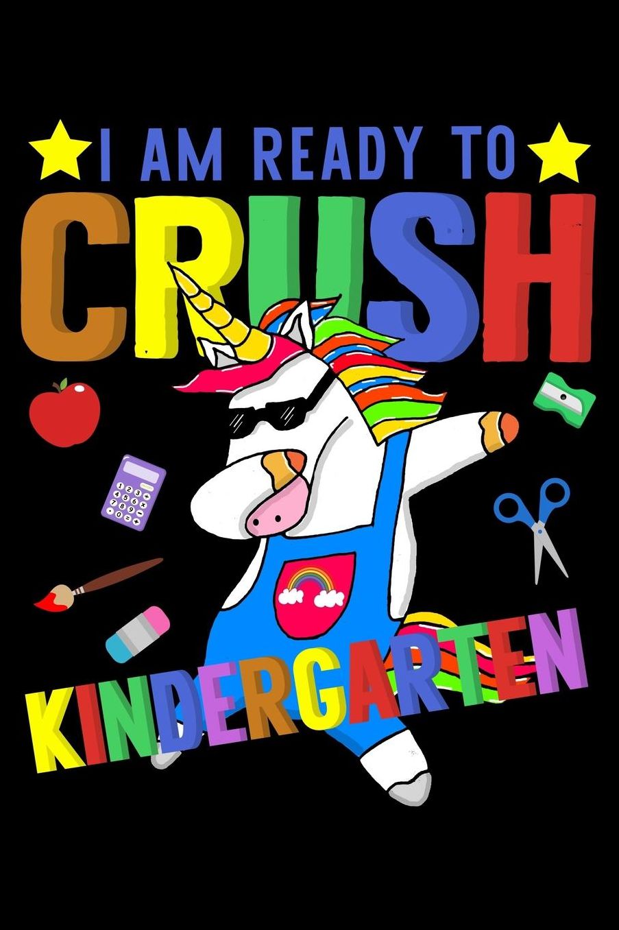 I am ready to crush kindergarten: Unicorn and magical creature fans design 120 Page composition Blank Notebook colleg ruled journal for your kids boy or girl to start a happy 1st day of school