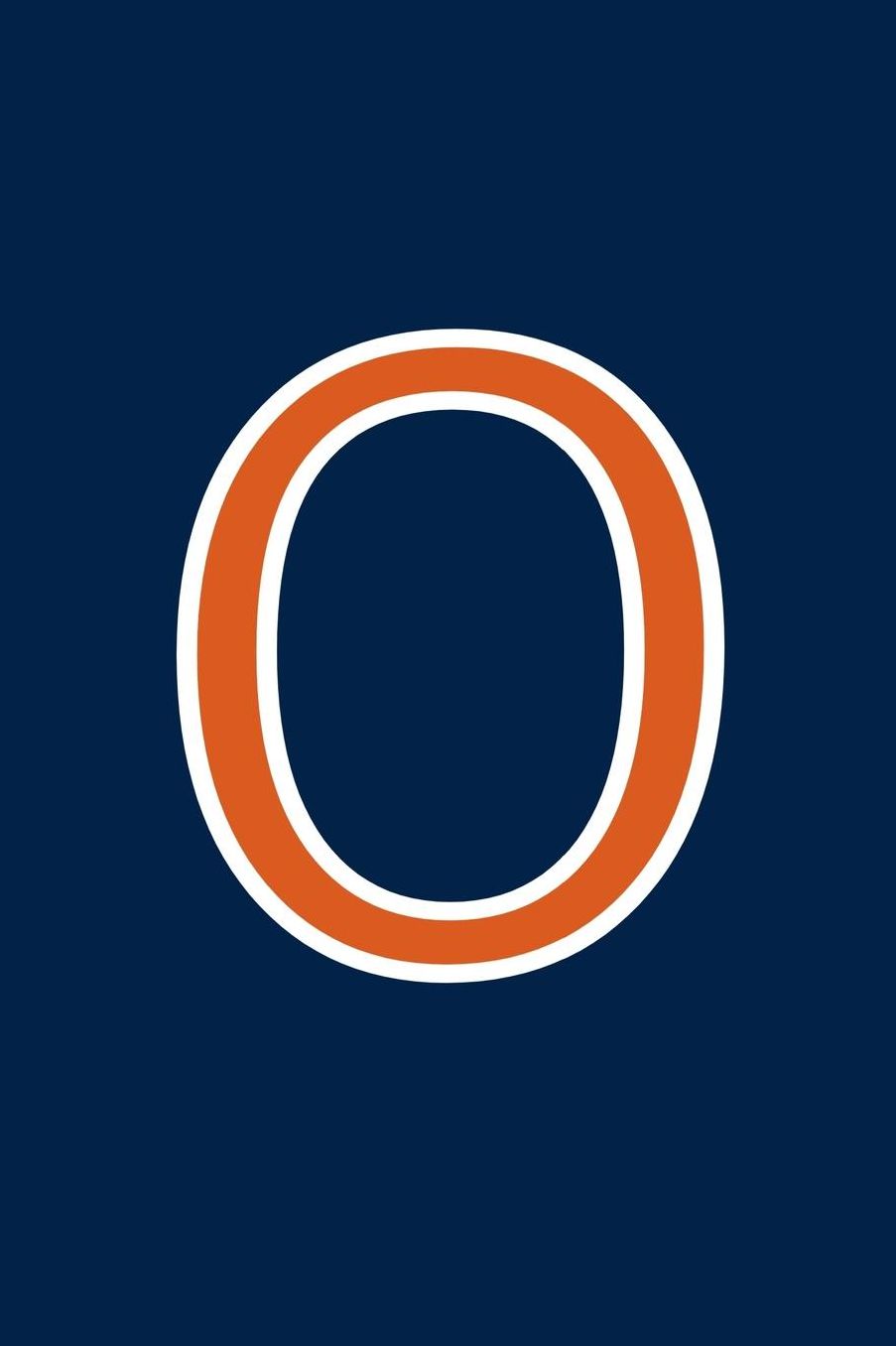 O: Monogram Journal A Initial, Writing Composition Notebook or Diary. Navy with Orange Alphabet Letter - 6 x 9 110 College Ruled Blank Lined Pages With Space For Date.