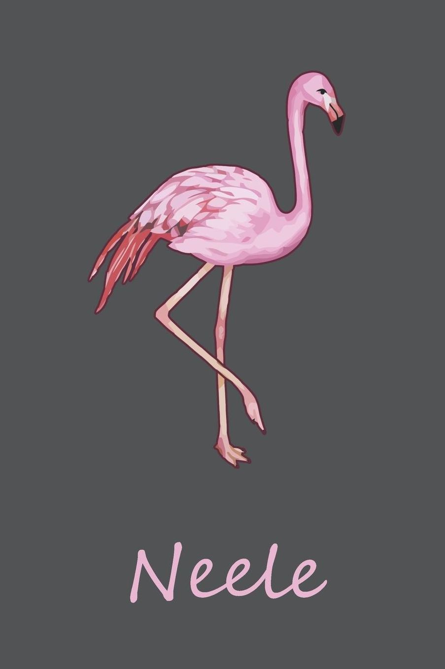 Neele: Personalisiertes Flamingo Tage-/ Notizbuch 120 Seiten 6x9 Zoll Format (ca.DIN A5) gepunket dotted punktkariert dot grid individuelle Geschenkidee