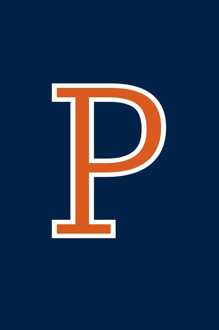 P: Monogram Journal A Initial, Writing Composition Notebook or Diary. Navy with Orange Alphabet Letter - 6 x 9 110 College Ruled Blank Lined Pages With Space For Date.