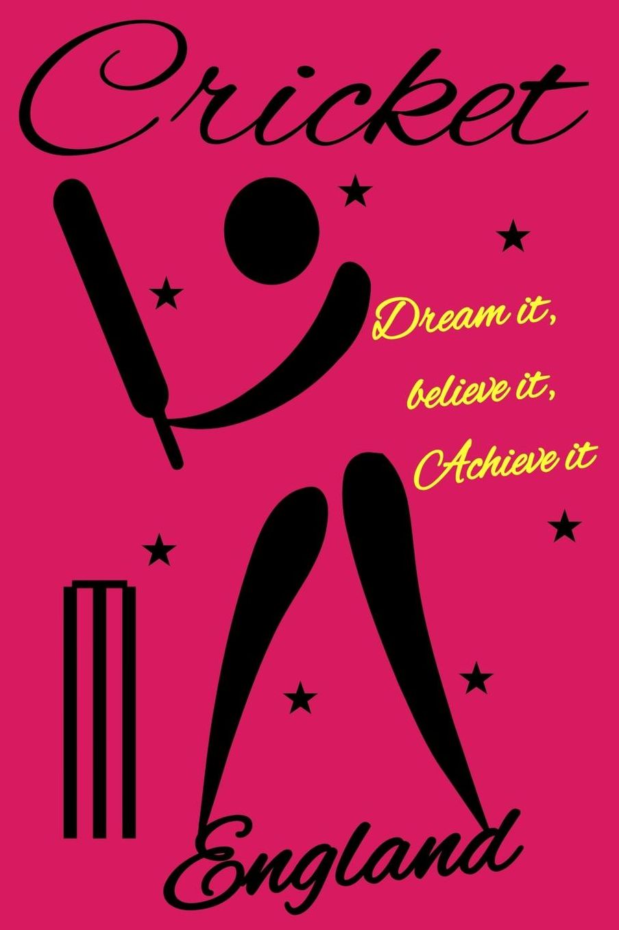 Cricket England: College Ruled 6x9 Inch 100 pages Line Note book Journal appreciation for the England Cricket National Team, Witty Gift for Enthusiastic Fans and Players