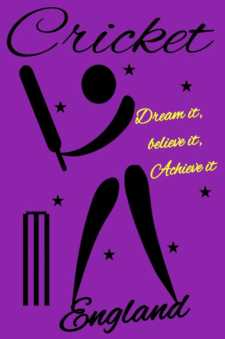 Cricket England: College Ruled 6x9 Inch 100 pages Line Note book Journal appreciation for the England Cricket National Team, Witty Gift for Enthusiastic Fans and Players