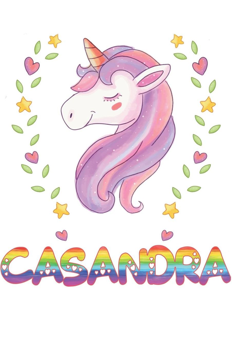 Casandra: Casandra Notebook Journal 6x9 Personalized Gift For Casandra Unicorn Rainbow Colors Lined Paper