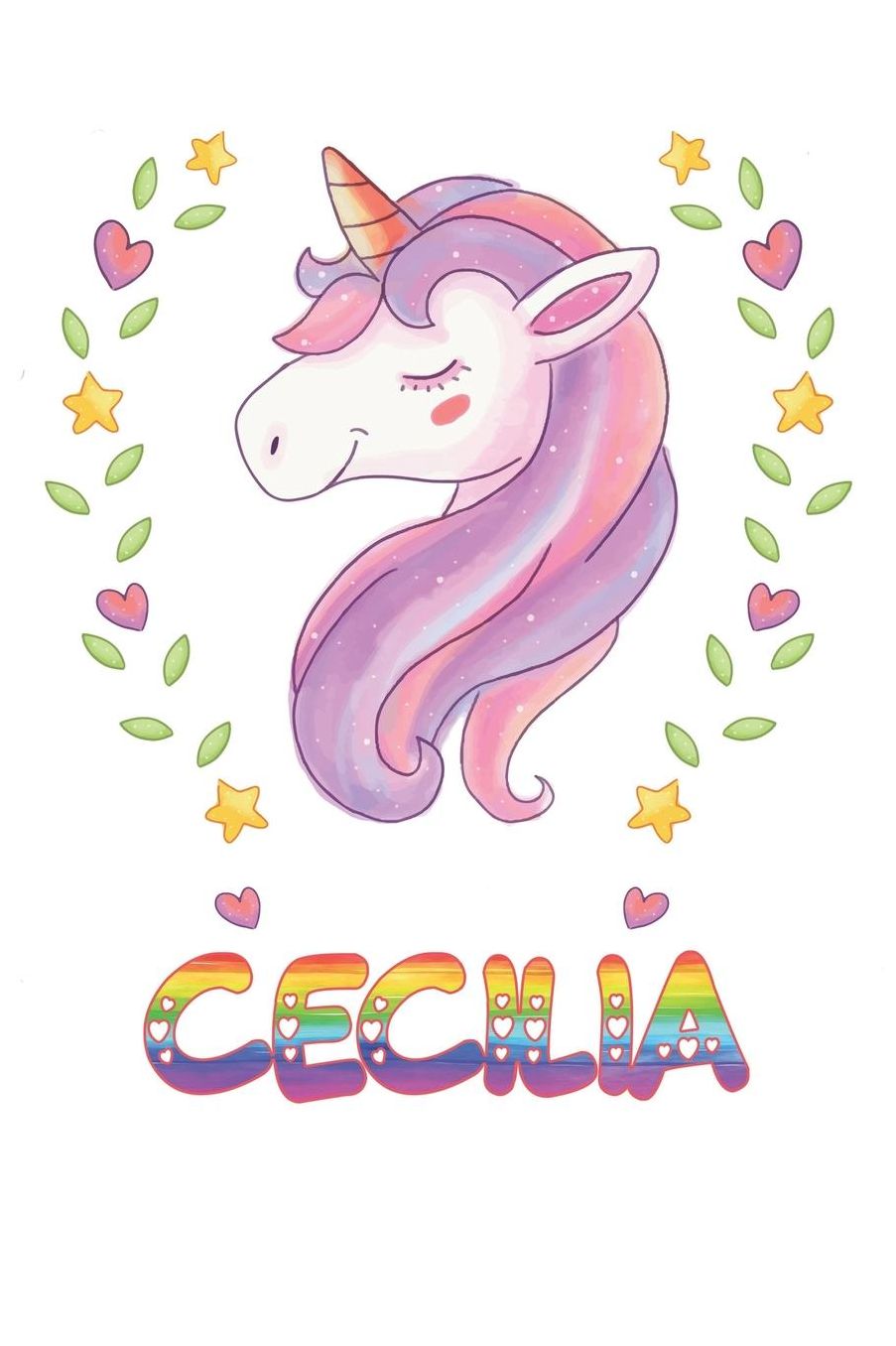 Cecilia: Cecilia Notebook Journal 6x9 Personalized Gift For Cecilia Unicorn Rainbow Colors Lined Paper