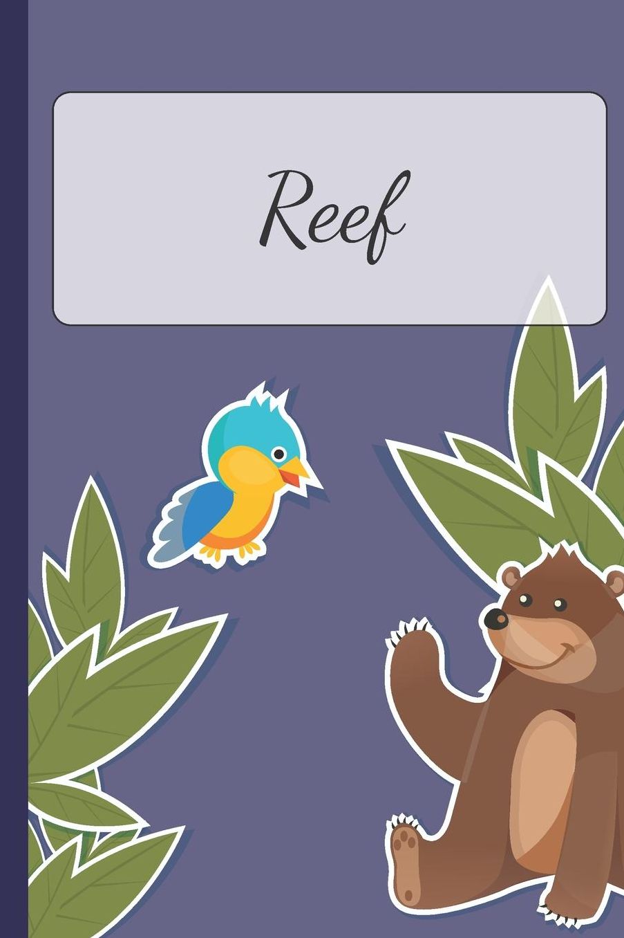 Reef: Personalized Notebooks - Sketchbook for Kids with Name Tag - Drawing for Beginners with 110 Dot Grid Pages - 6x9 / A5 size Name Notebook - Perfect as a Personal Gift - Planner and Journal for kids