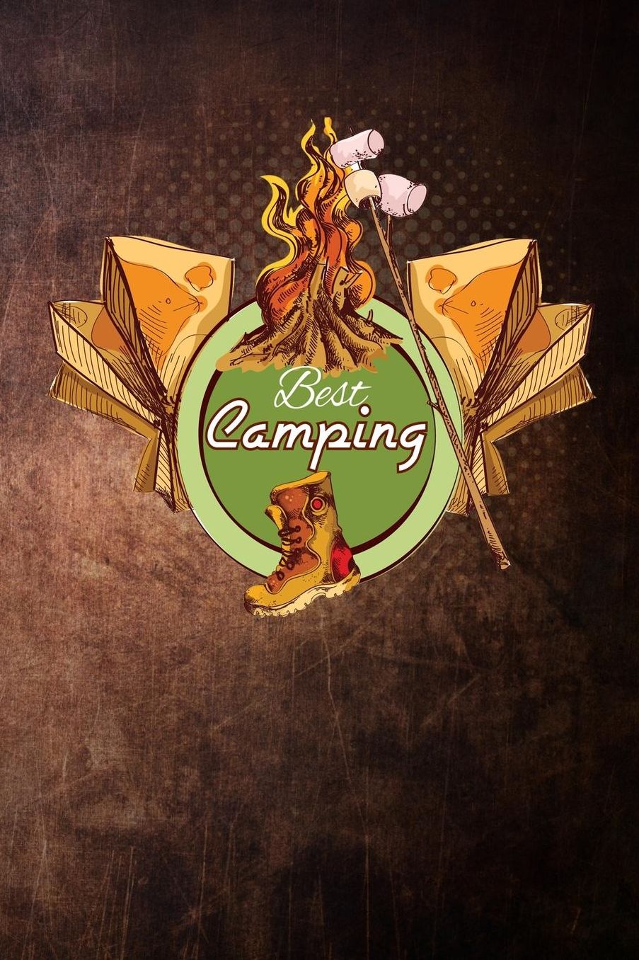 Best camping: smores campfire and maps vintage Lined Notebook / Diary / Journal To Write In outdoor camping Gift for women, men and kids