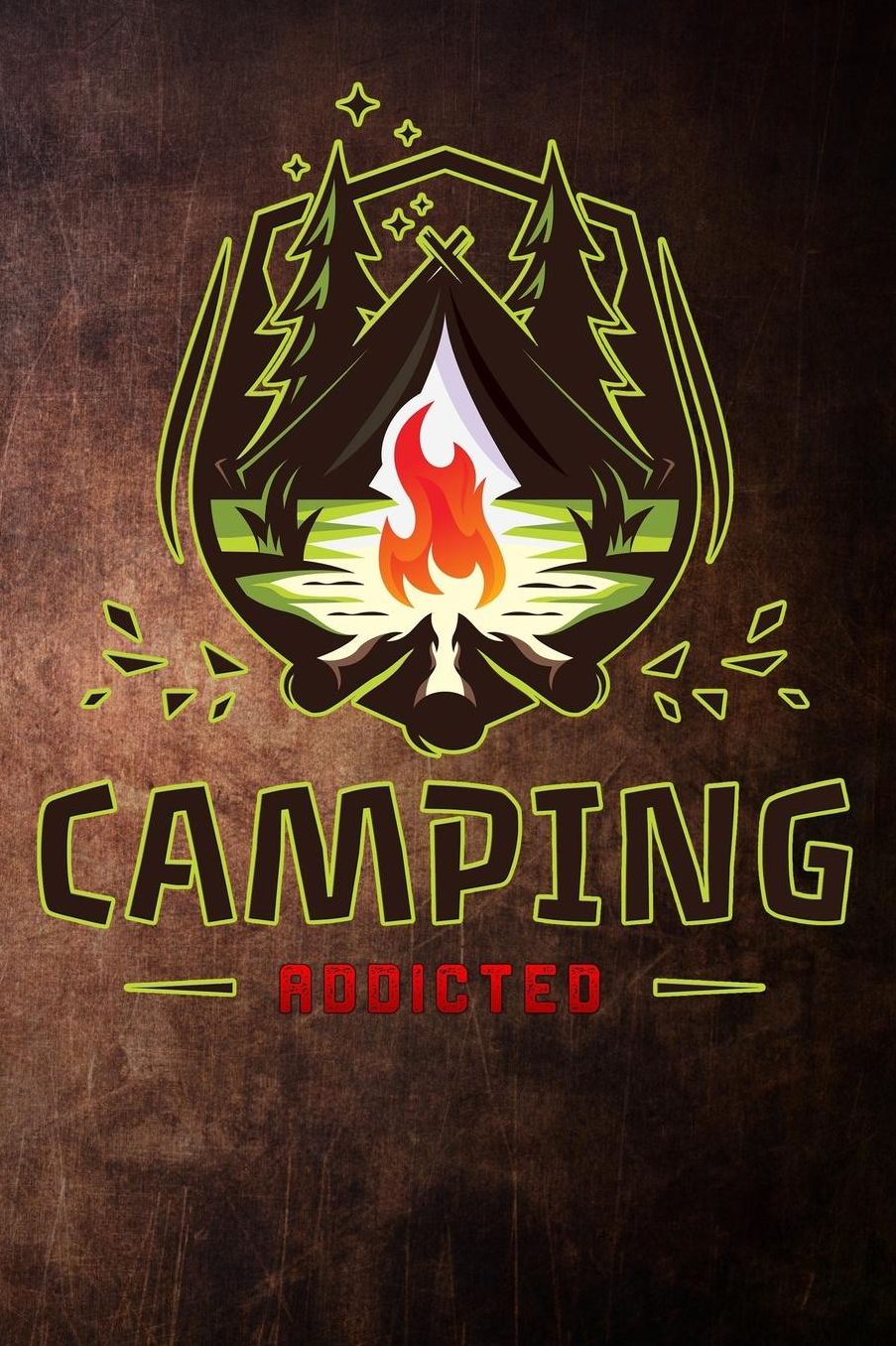 camping addicted: jungle hippie adventures vintage Lined Notebook / Diary / Journal To Write In outdoor camping Gift for women, men and kids