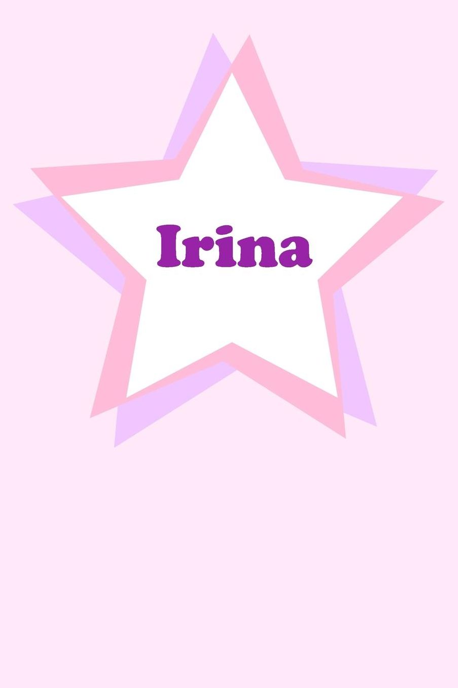 Irina: Personalized Name Journal. Wide Ruled (Lined) Writing Diary, Composition Book. Cute Pink Star Cover for Girls, Kids and Teens