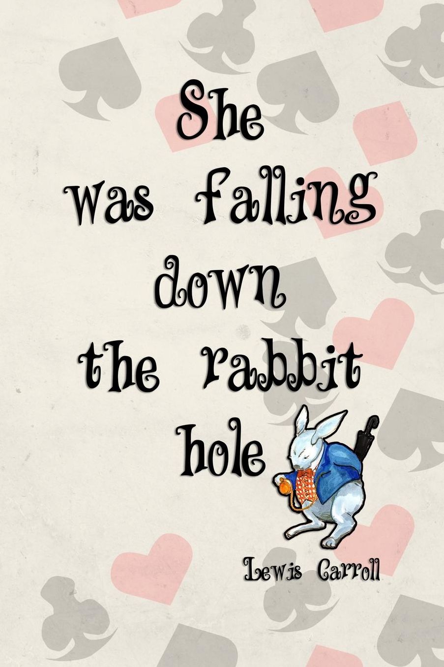 She Was Falling Down The Rabbit Hole: Blank Lined Notebook ( Alice In Wonderland ) Poker