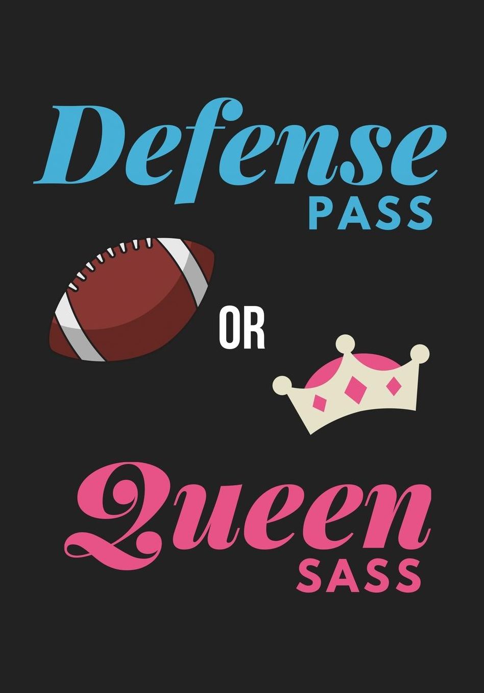 Defense Pass or Queen Sass: Football Gender Reveal Party Supplies Boy or Girl Baby Shower Pink and Blue Guest Book Blank Lined Journal Notebook to Write In Memory Keepsake Gift Tracker Log