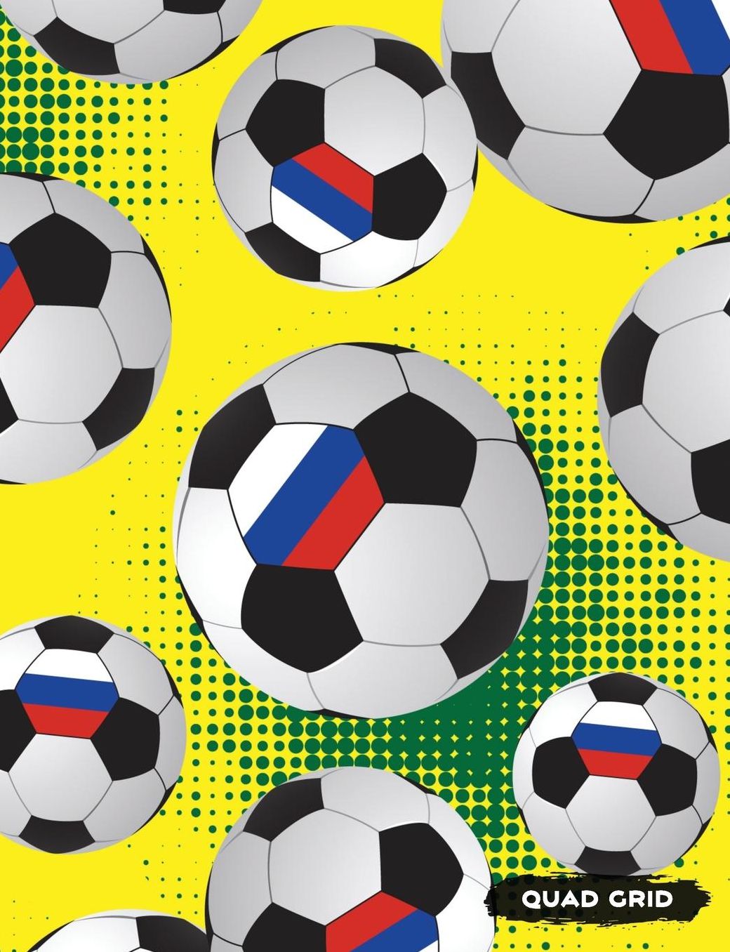 Quad Grid: Soccer Composition Notebook Graph Ruled Paper, 4x4 Squared for Math & Science Graphing