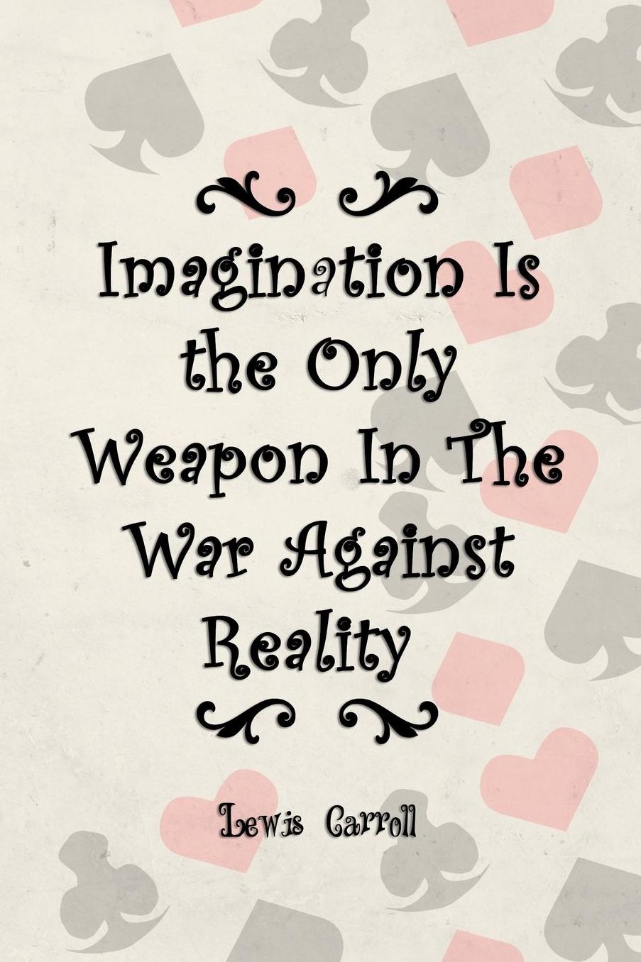 Imagination Is the Only Weapon In The War Against Reality: Blank Lined Notebook ( Alice In Wonderland ) Poker